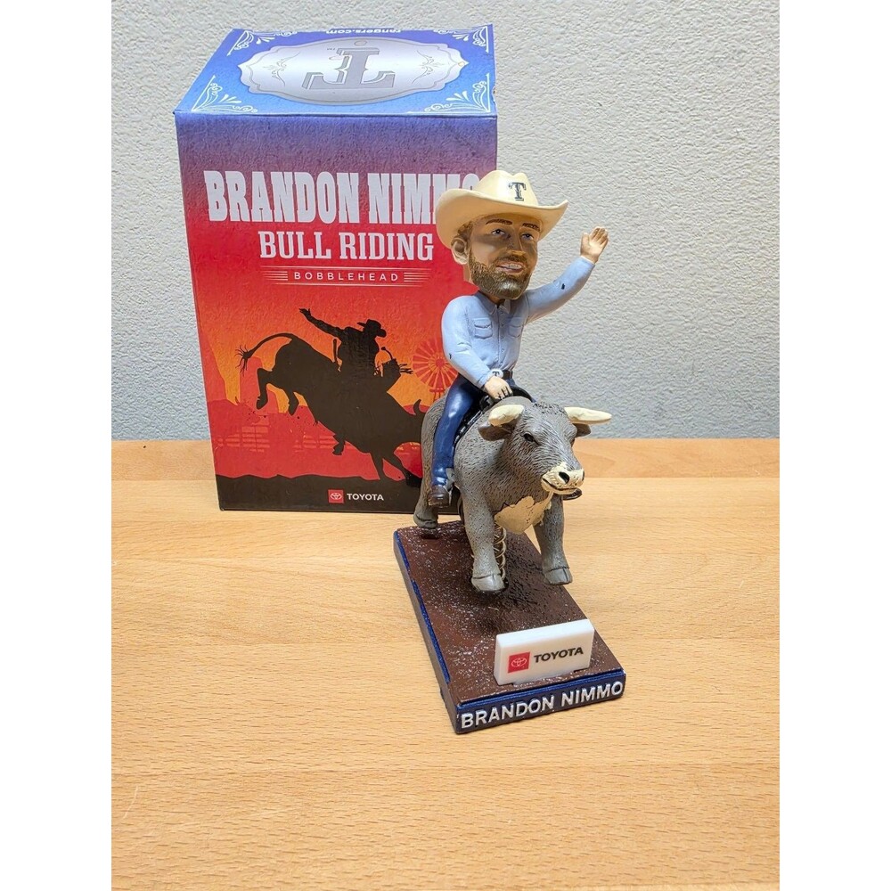 Brandon Nimmo Texas Rangers Bull Riding Bobblehead BDA Sports Toyota MLB New In
